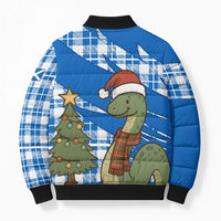 Scotland Christmas Bomber Puffer Jacket with Nessie Santa Hat and Blue Tartan Tree - Wonder Print Shop