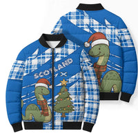 Scotland Christmas Bomber Puffer Jacket with Nessie Santa Hat and Blue Tartan Tree - Wonder Print Shop