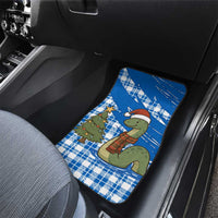 Scotland Christmas Car Mats with Nessie Santa Hat and Blue Tartan Tree - Wonder Print Shop