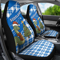 Scotland Christmas Car Seat Cover with Nessie Santa Hat and Blue Tartan Tree - Wonder Print Shop