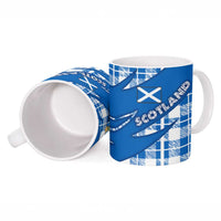 Scotland Christmas Ceramic Mug with Nessie Santa Hat and Blue Tartan Tree - Wonder Print Shop