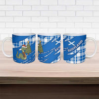 Scotland Christmas Ceramic Mug with Nessie Santa Hat and Blue Tartan Tree - Wonder Print Shop