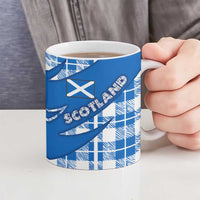 Scotland Christmas Ceramic Mug with Nessie Santa Hat and Blue Tartan Tree - Wonder Print Shop