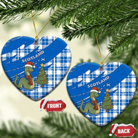 Scotland Christmas Ceramic Ornament with Nessie Santa Hat and Blue Tartan Tree - Wonder Print Shop