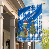 Scotland Christmas Garden Flag with Nessie Santa Hat and Blue Tartan Tree - Wonder Print Shop