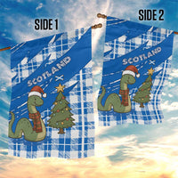 Scotland Christmas Garden Flag with Nessie Santa Hat and Blue Tartan Tree - Wonder Print Shop