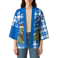 Scotland Christmas Kimono with Nessie Santa Hat and Blue Tartan Tree - Wonder Print Shop