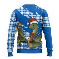 Scotland Christmas Ugly Christmas Sweater with Nessie Santa Hat and Blue Tartan Tree - Wonder Print Shop
