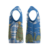 Scotland Christmas Knitted V-Neck Vest with Nessie Santa Hat and Blue Tartan Tree - Wonder Print Shop