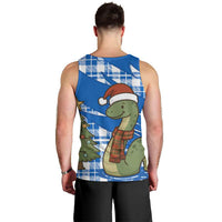 Scotland Christmas Men Tank Top with Nessie Santa Hat and Blue Tartan Tree - Wonder Print Shop