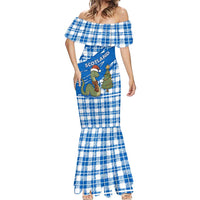 Scotland Christmas Mermaid Dress with Nessie Santa Hat and Blue Tartan Tree - Wonder Print Shop
