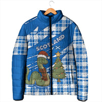 Scotland Christmas Padded Jacket with Nessie Santa Hat and Blue Tartan Tree - Wonder Print Shop