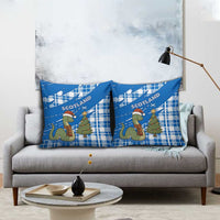 Scotland Christmas Pillow Cover with Nessie Santa Hat and Blue Tartan Tree - Wonder Print Shop
