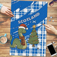 Scotland Christmas Puzzle with Nessie Santa Hat and Blue Tartan Tree - Wonder Print Shop