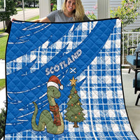 Scotland Christmas Quilt with Nessie Santa Hat and Blue Tartan Tree - Wonder Print Shop