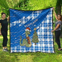 Scotland Christmas Quilt with Nessie Santa Hat and Blue Tartan Tree - Wonder Print Shop