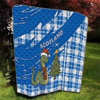 Scotland Christmas Quilt with Nessie Santa Hat and Blue Tartan Tree - Wonder Print Shop