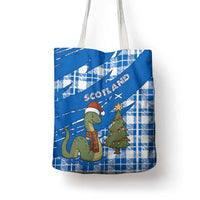 Scotland Christmas Tote Bag with Nessie Santa Hat and Blue Tartan Tree - Wonder Print Shop