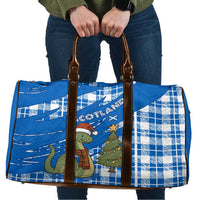 Scotland Christmas Travel Bag with Nessie Santa Hat and Blue Tartan Tree - Wonder Print Shop