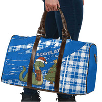 Scotland Christmas Travel Bag with Nessie Santa Hat and Blue Tartan Tree - Wonder Print Shop