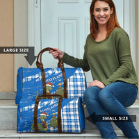 Scotland Christmas Travel Bag with Nessie Santa Hat and Blue Tartan Tree - Wonder Print Shop