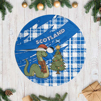 Scotland Christmas Tree Skirt with Nessie Santa Hat and Blue Tartan Tree - Wonder Print Shop
