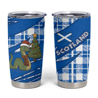 Scotland Christmas Tumbler Cup with Nessie Santa Hat and Blue Tartan Tree - Wonder Print Shop