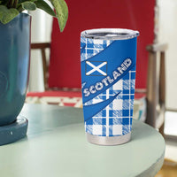 Scotland Christmas Tumbler Cup with Nessie Santa Hat and Blue Tartan Tree - Wonder Print Shop