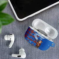 Scotland Christmas AirPods Case with Santa Playing Bagpipes and Blue Red Tartan Music Notes - Wonder Print Shop
