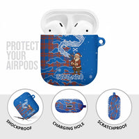 Scotland Christmas AirPods Case with Santa Playing Bagpipes and Blue Red Tartan Music Notes - Wonder Print Shop
