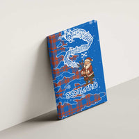 Scotland Christmas Canvas Wall Art with Santa Playing Bagpipes and Blue Red Tartan Music Notes - Wonder Print Shop