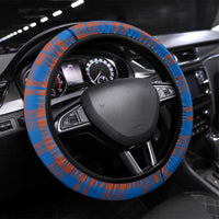 Scotland Christmas Steering Wheel Cover with Santa Playing Bagpipes and Blue Red Tartan Music Notes - Wonder Print Shop