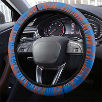 Scotland Christmas Steering Wheel Cover with Santa Playing Bagpipes and Blue Red Tartan Music Notes - Wonder Print Shop