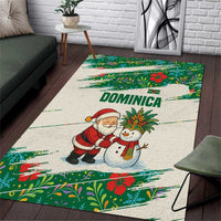 Dominica Christmas Area Rug with Santa Snowman and Tropical Carnival Headpiece - Wonder Print Shop