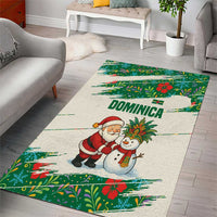 Dominica Christmas Area Rug with Santa Snowman and Tropical Carnival Headpiece - Wonder Print Shop