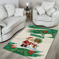 Dominica Christmas Area Rug with Santa Snowman and Tropical Carnival Headpiece - Wonder Print Shop