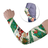 Dominica Christmas Arm Sleeves with Santa Snowman and Tropical Carnival Headpiece - Wonder Print Shop