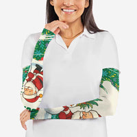 Dominica Christmas Arm Sleeves with Santa Snowman and Tropical Carnival Headpiece - Wonder Print Shop
