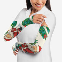 Dominica Christmas Arm Sleeves with Santa Snowman and Tropical Carnival Headpiece - Wonder Print Shop
