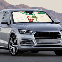 Dominica Christmas Auto Sun Shade with Santa Snowman and Tropical Carnival Headpiece - Wonder Print Shop