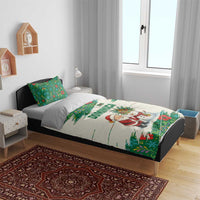 Dominica Christmas Bedding Set with Santa Snowman and Tropical Carnival Headpiece - Wonder Print Shop