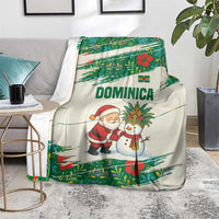 Dominica Christmas Blanket with Santa Snowman and Tropical Carnival Headpiece - Wonder Print Shop