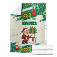 Dominica Christmas Blanket with Santa Snowman and Tropical Carnival Headpiece - Wonder Print Shop