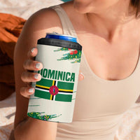 Dominica Christmas 4 in 1 Can Cooler Tumbler with Santa Snowman and Tropical Carnival Headpiece - Wonder Print Shop