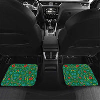 Dominica Christmas Car Mats with Santa Snowman and Tropical Carnival Headpiece - Wonder Print Shop