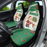 Dominica Christmas Car Seat Cover with Santa Snowman and Tropical Carnival Headpiece - Wonder Print Shop