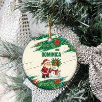Dominica Christmas Ceramic Ornament with Santa Snowman and Tropical Carnival Headpiece - Wonder Print Shop