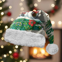 Dominica Christmas Santa Hat with Santa Snowman and Tropical Carnival Headpiece - Wonder Print Shop