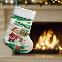 Dominica Christmas Stocking with Santa Snowman and Tropical Carnival Headpiece - Wonder Print Shop