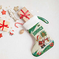 Dominica Christmas Stocking with Santa Snowman and Tropical Carnival Headpiece - Wonder Print Shop